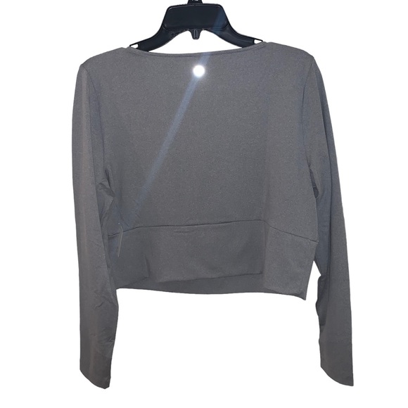 NWT Core IO Gray Open Front Long Sleeve Crop Top Size Extra Large - Picture 7 of 7